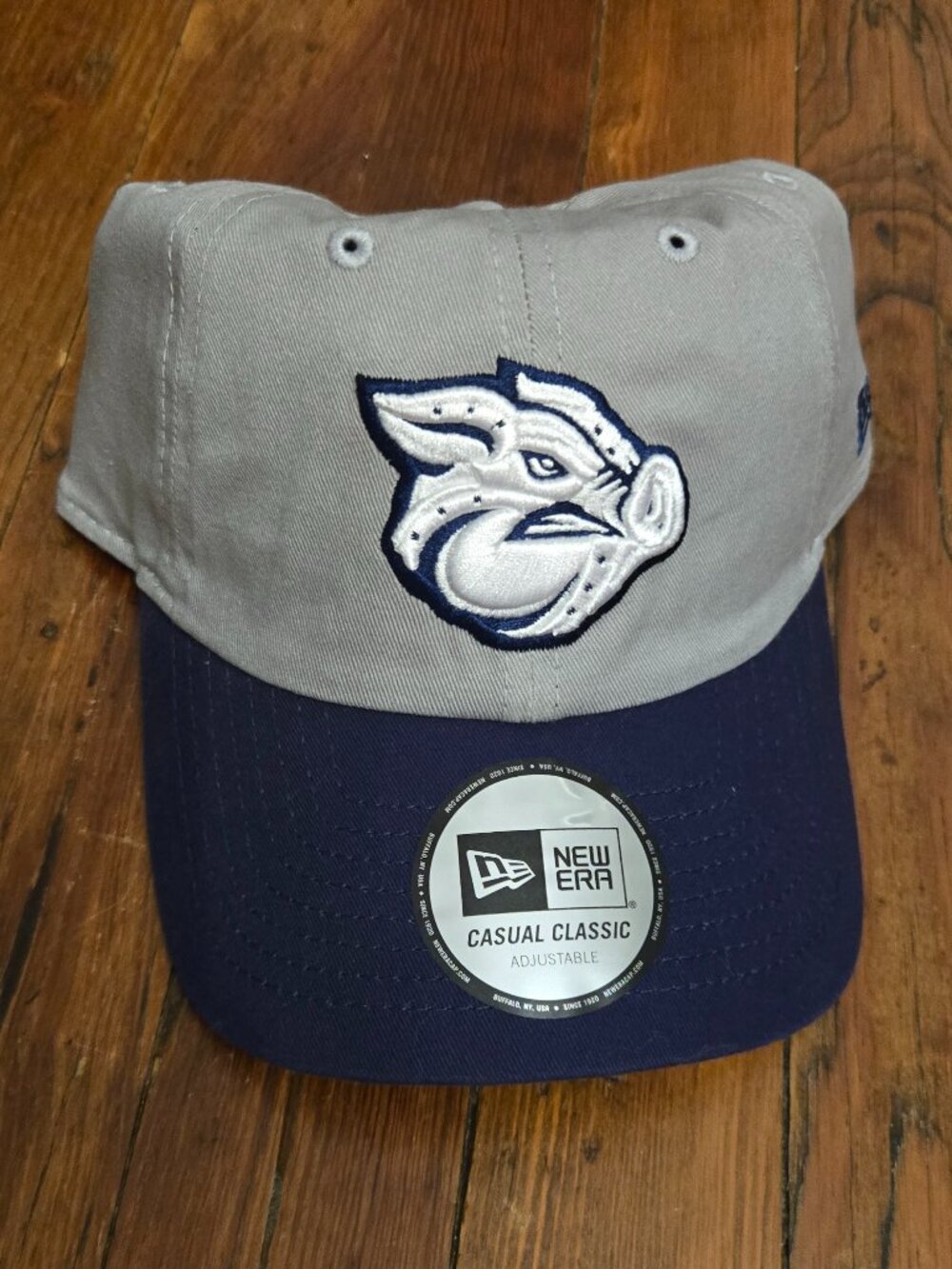 Lehigh valley iron pigs adjustable mens cap, grey and navy